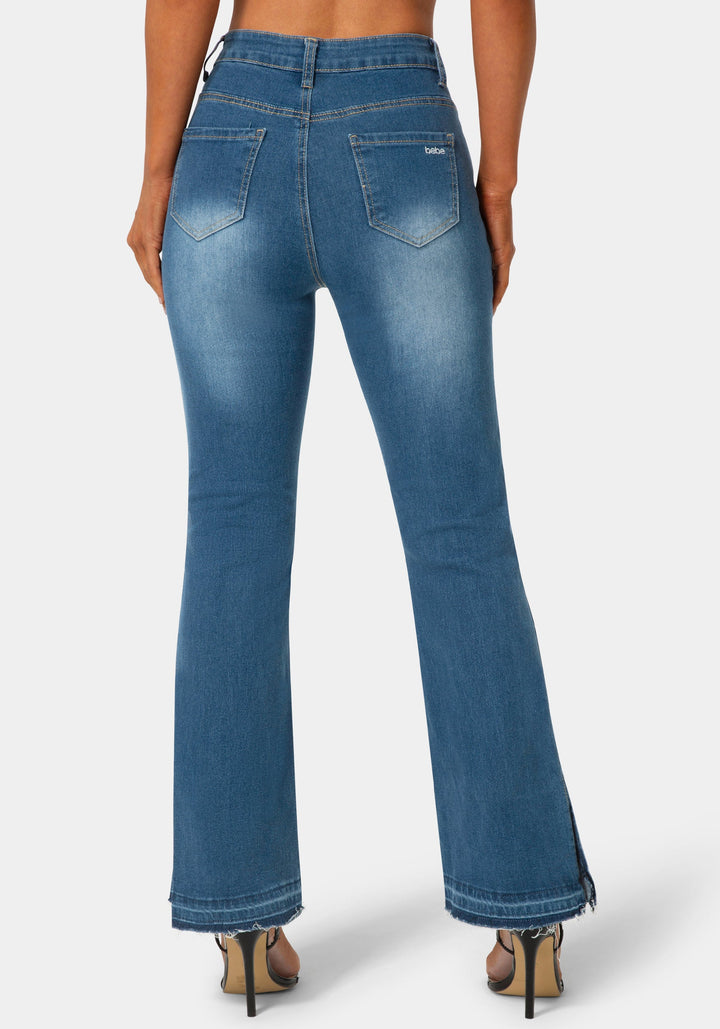 Back View-The Block Straight Jean-MEDIUM BLUE