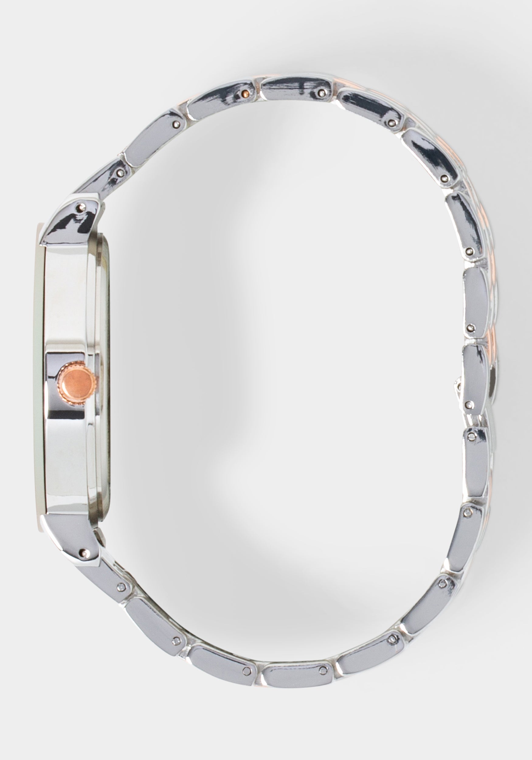 Side View-Watch-Wall To Wall Crystal-ROSE GLD/SIL