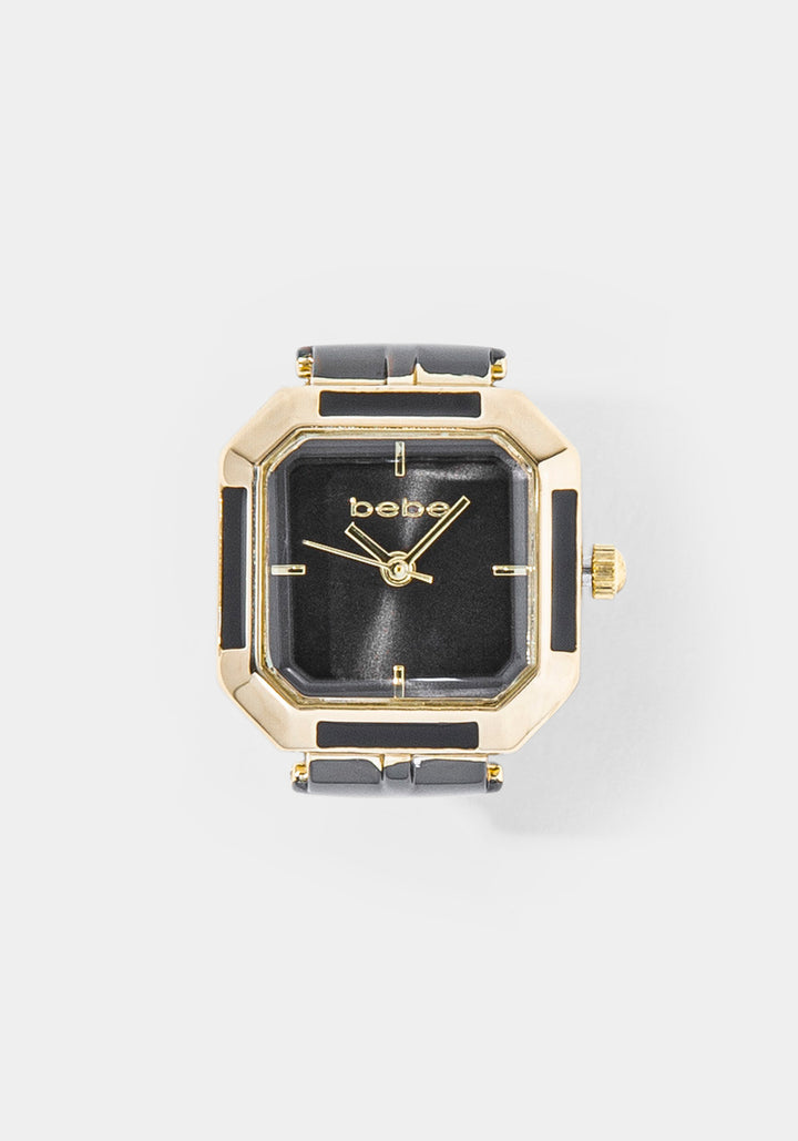 Front View-Ring Watch-BLK/GLD