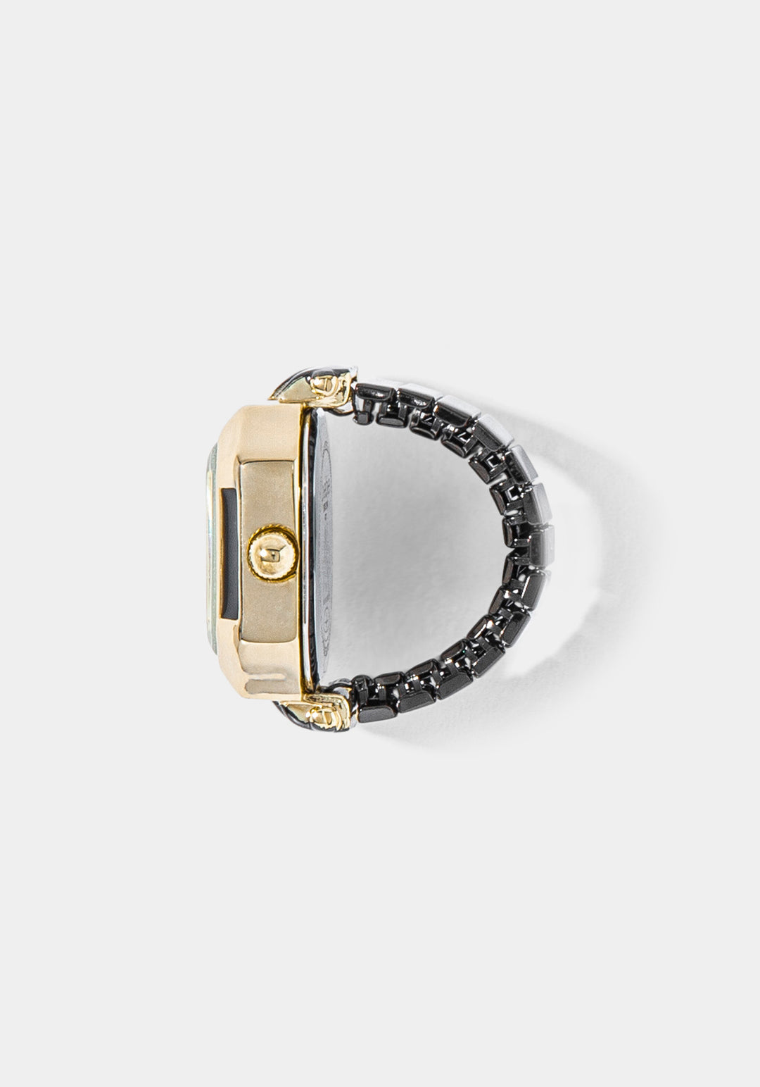 Side View-Ring Watch-BLK/GLD