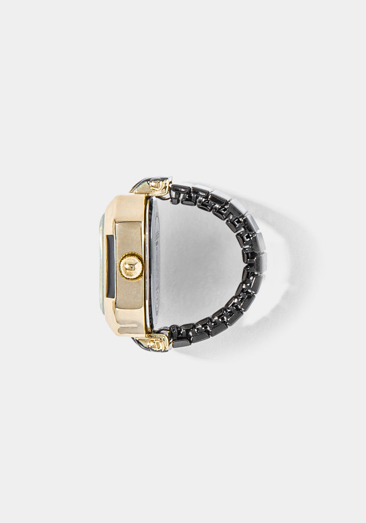 Side View-Ring Watch-BLK/GLD