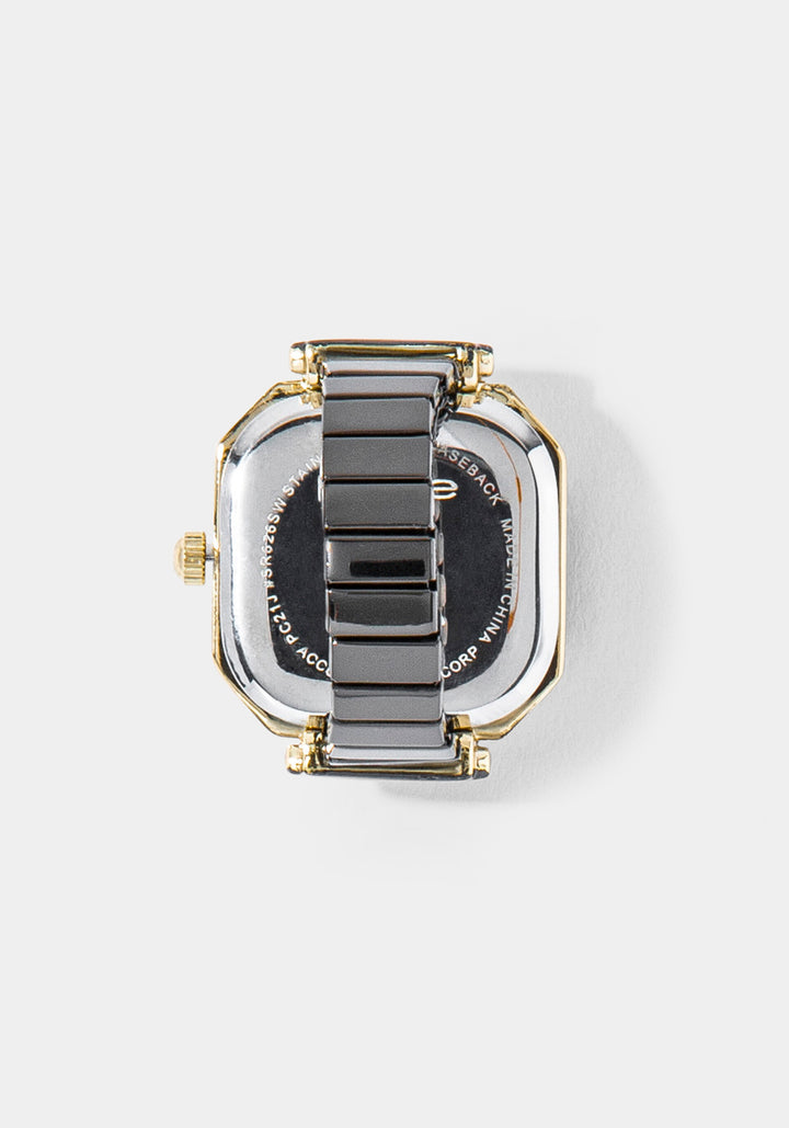 Back View-Ring Watch-BLK/GLD