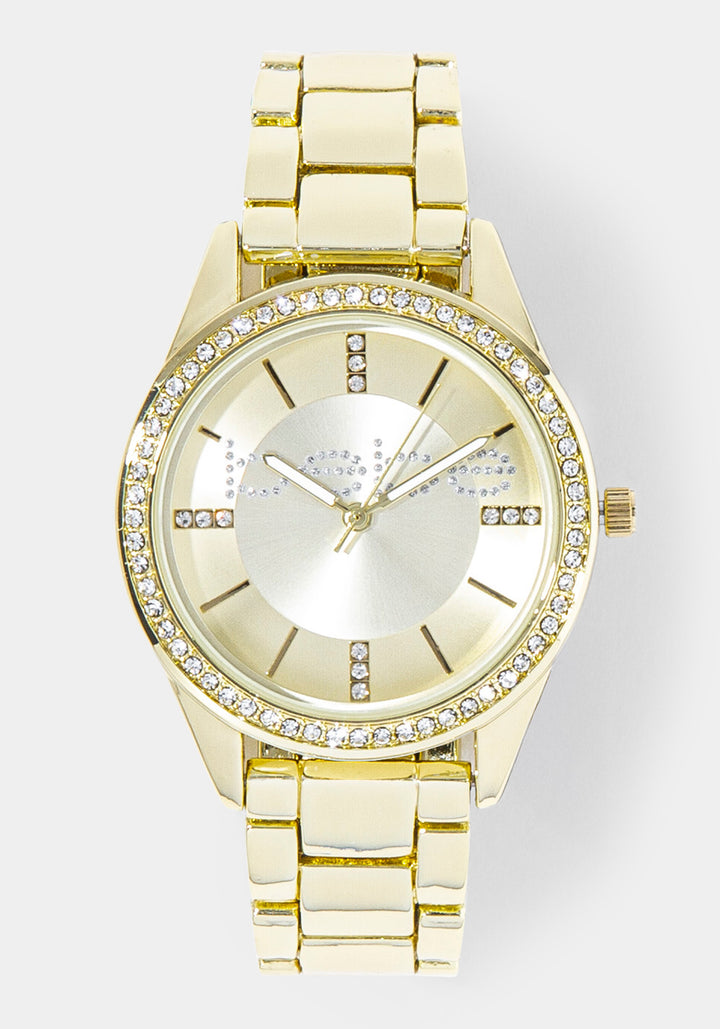 Front View-Watch Interchangeable Strap Set-GOLD/CHAMP