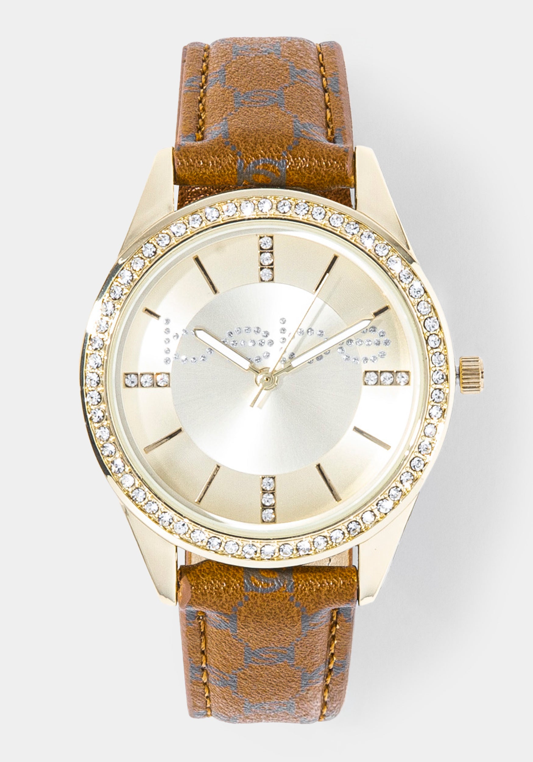 Front View-Watch Interchangeable Strap Set-GOLD/CHAMP