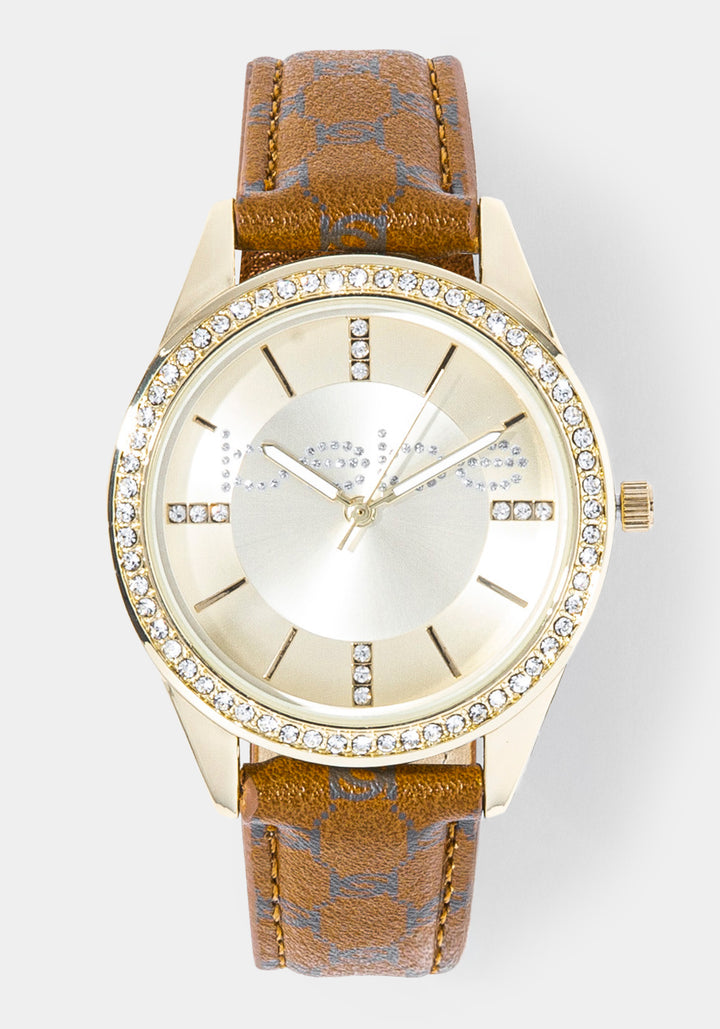 Front View-Watch Interchangeable Strap Set-GOLD/CHAMP