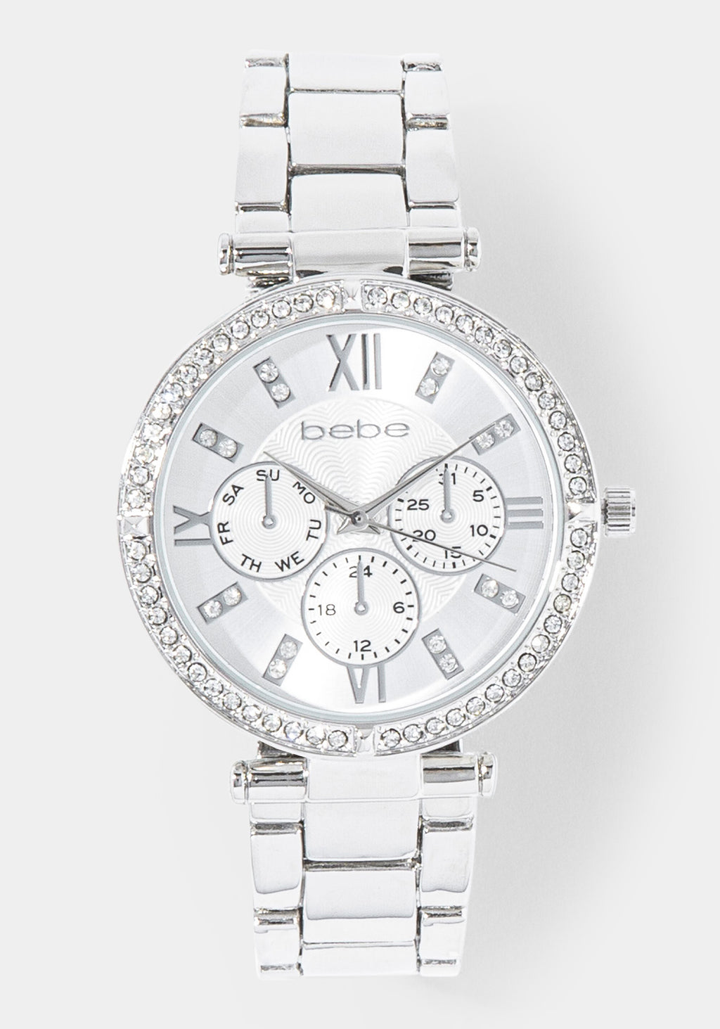 Front View-Watch Interchangeable Strap Set-SIL/BLK