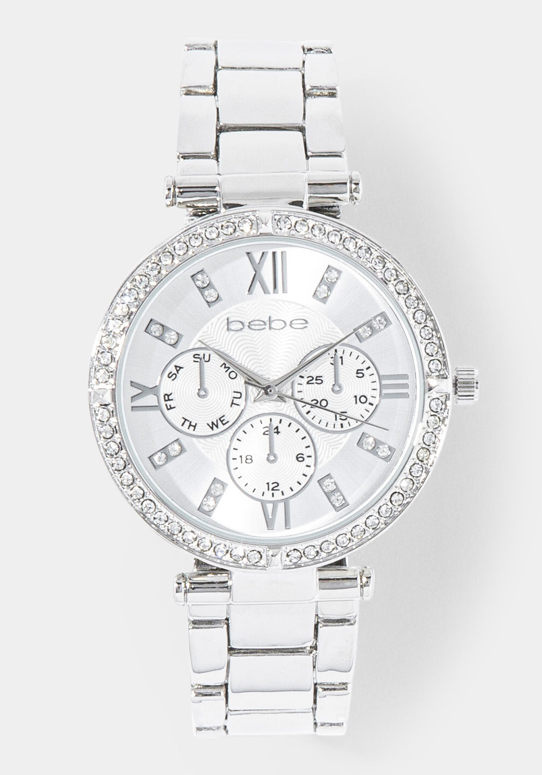 Front View-Watch Interchangeable Strap Set-SIL/BLK