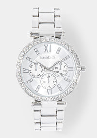 Front View-Watch Interchangeable Strap Set-SIL/BLK