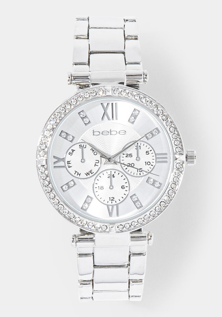 Front View-Watch Interchangeable Strap Set-SIL/BLK