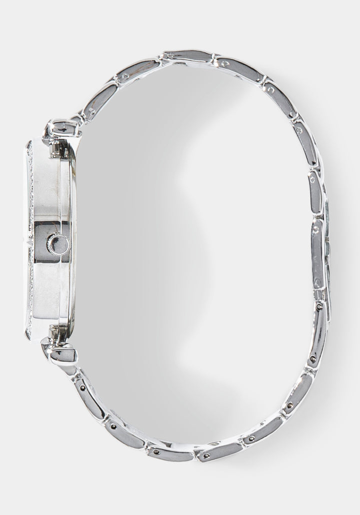 Side View-Watch Interchangeable Strap Set-SIL/BLK