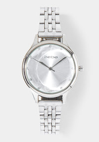 Front View-Watch & Fashion Jewelry Bracelet Set-SIL/SIL