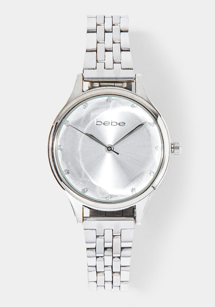 Front View-Watch & Fashion Jewelry Bracelet Set-SIL/SIL