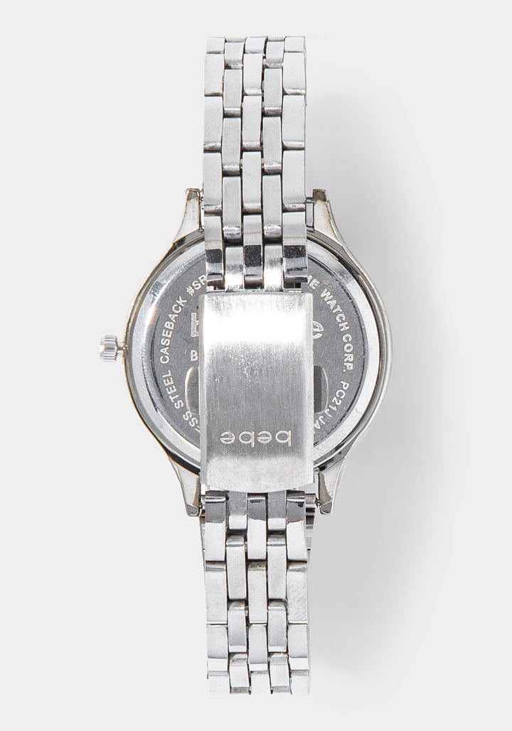 Back View-Watch & Fashion Jewelry Bracelet Set-SIL/SIL