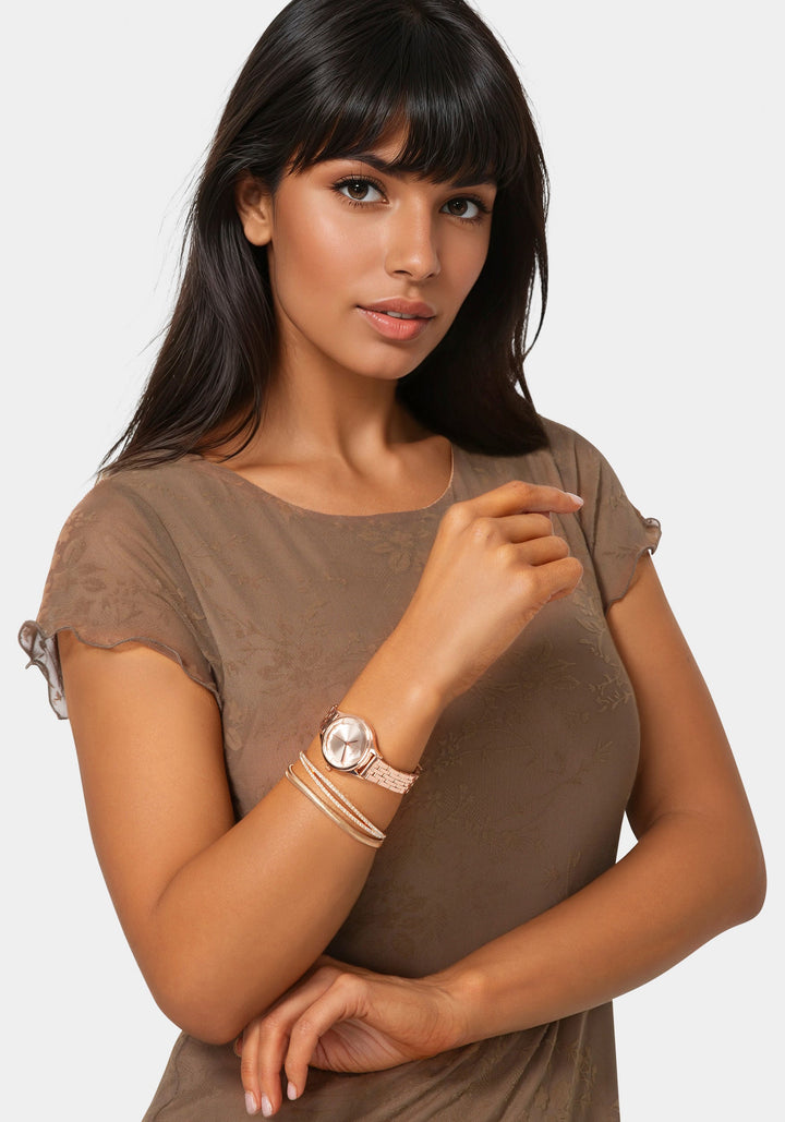 Detail View-Watch & Fashion Jewelry Bracelet Set-ROSE GLD/BLUSH