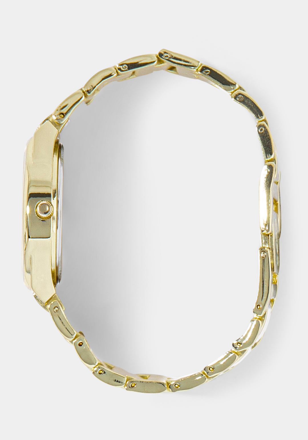 Side View-Watch & Fashion Jewelry Bracelet Set-GOLD/CHAMP