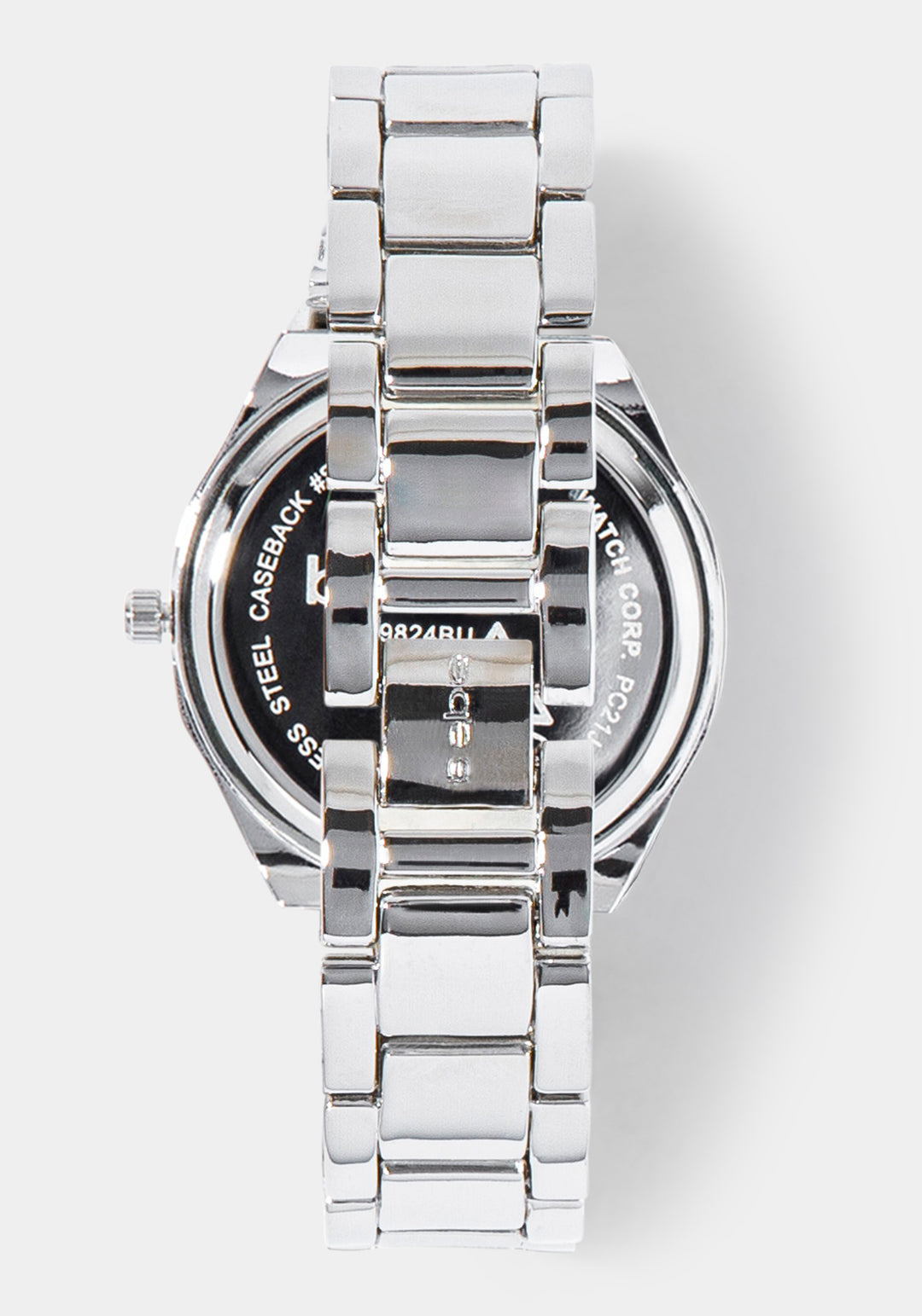 Back View-Watch & Fashion Jewelry Bracelet Set-SIL/SIL