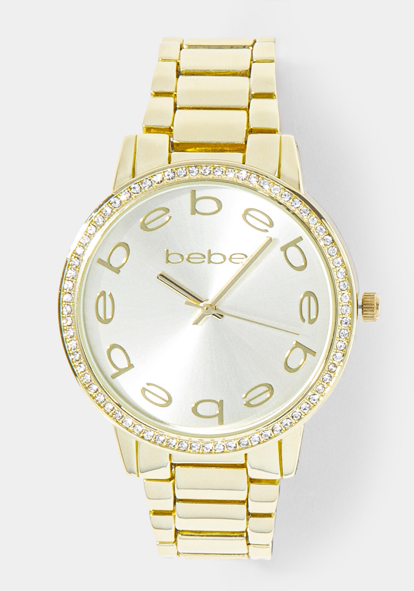 Front View-Watch & 'Hearts' Handbag Charm Set-GOLD/CHAMP