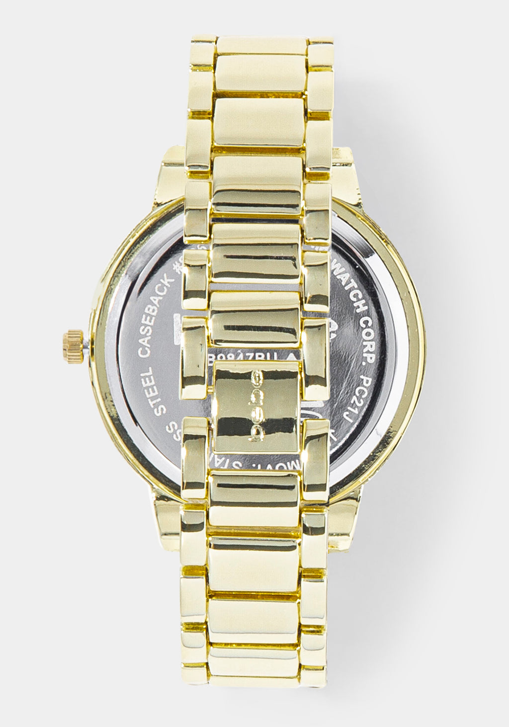 Back View-Watch & 'Hearts' Handbag Charm Set-GOLD/CHAMP