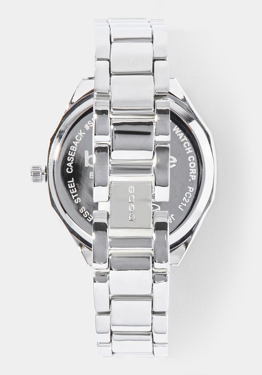 Back View-Watch & 'Bling Bow' Handbag Charm Set-SIL/SIL