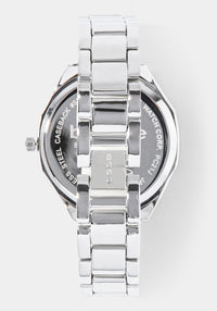 Back View-Watch & 'Bling Bow' Handbag Charm Set-SIL/SIL
