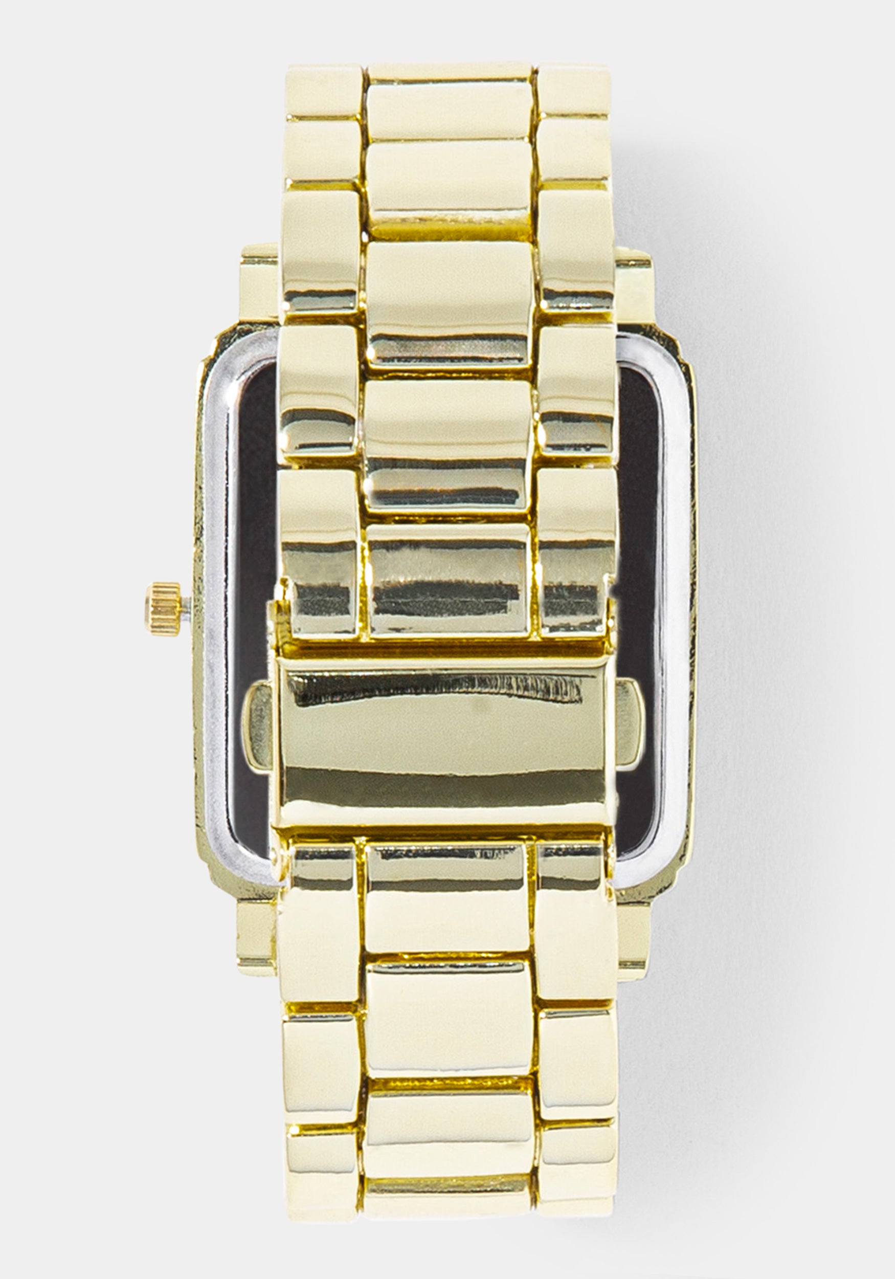Back View-Watch & ' Lock & Key' Handbag Charm Box Set-GOLD/BLK