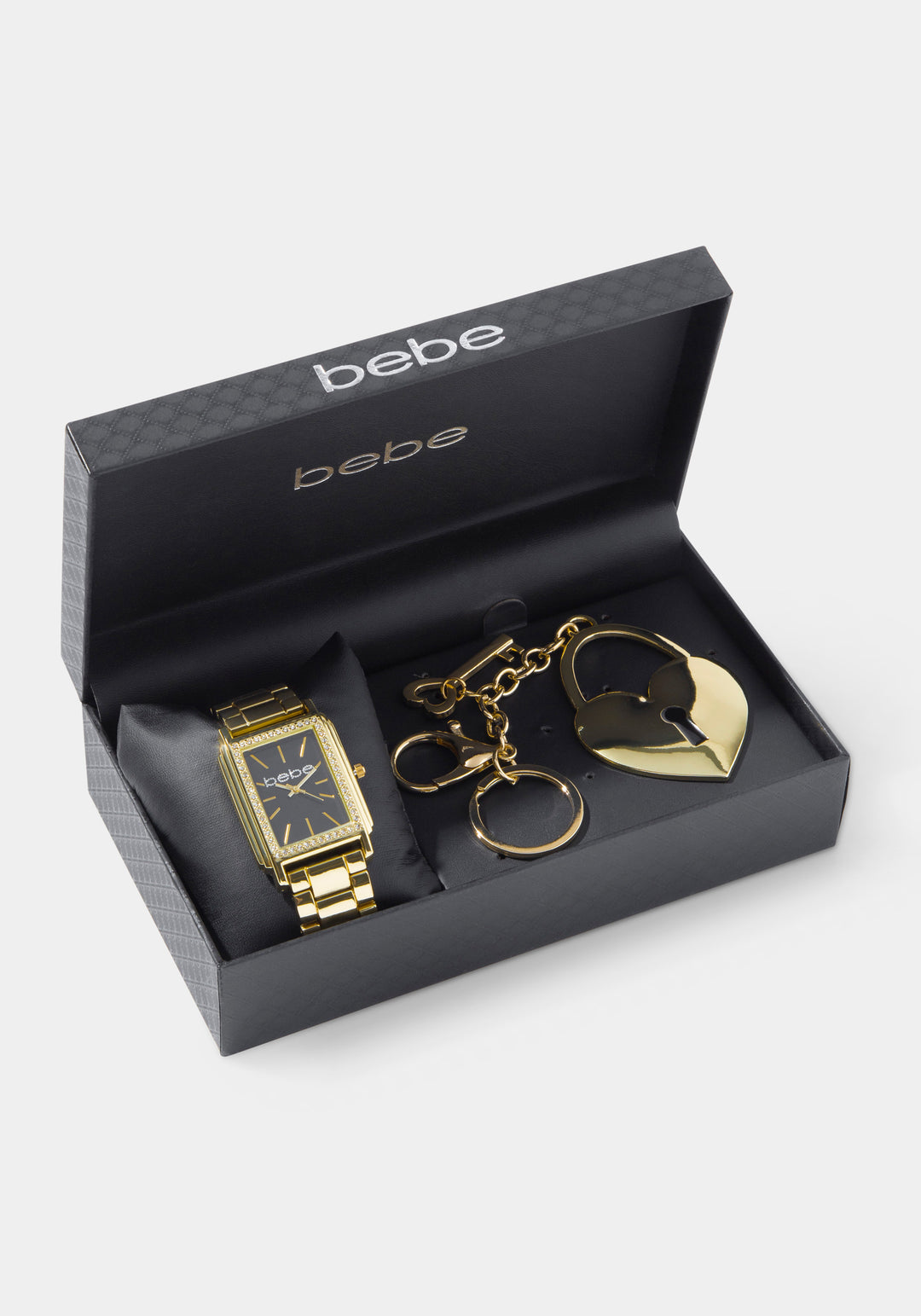 Other View-Watch & ' Lock & Key' Handbag Charm Box Set-GOLD/BLK