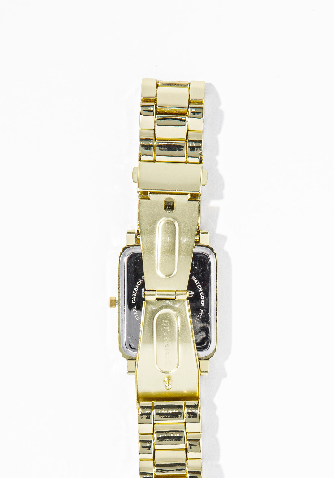 Back View-Watch & ' Lock & Key' Handbag Charm Box Set-GOLD/BLK