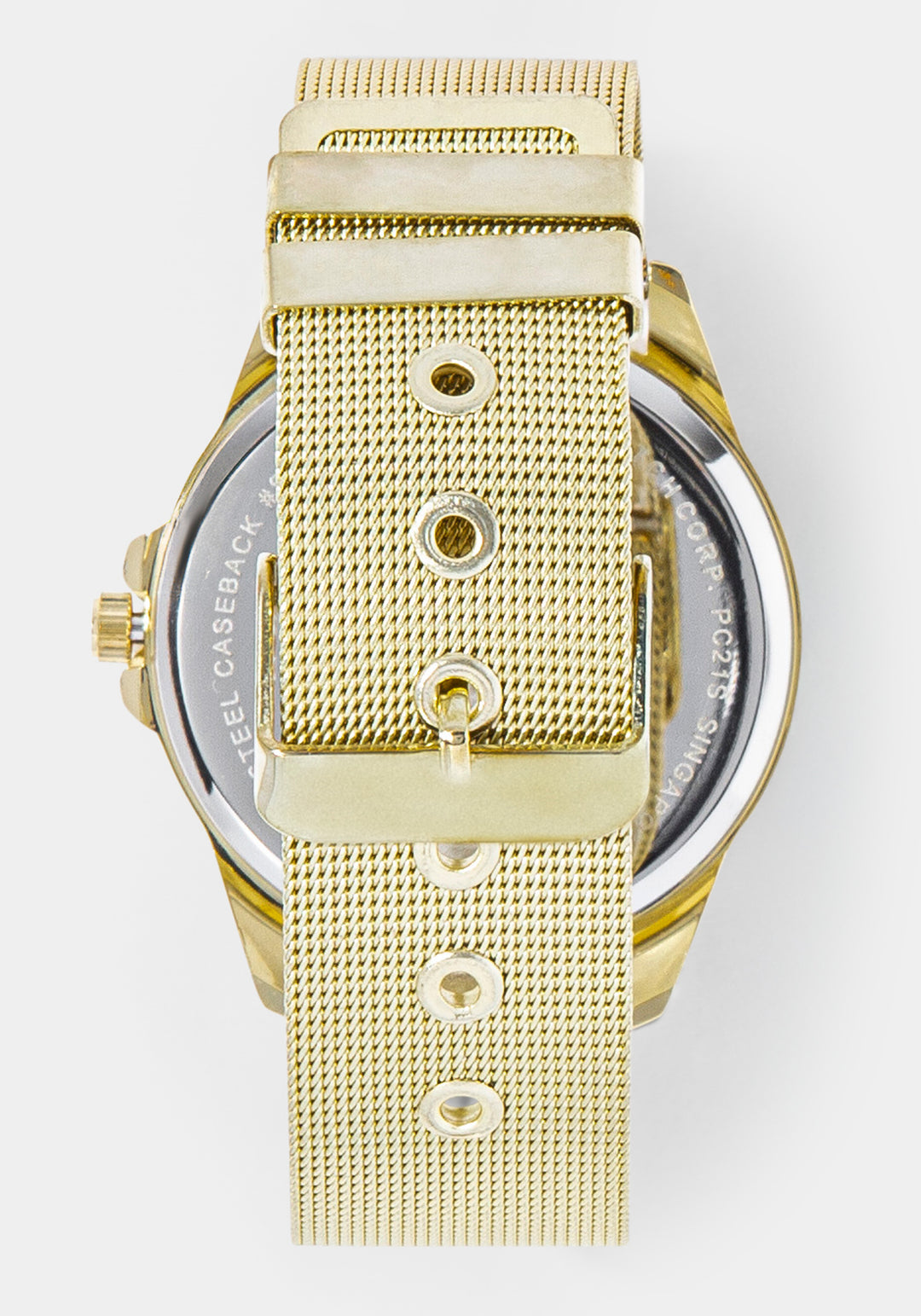 Back View-Watch & 'Travel Theme' Handbag Charm Set-GOLD/PNK