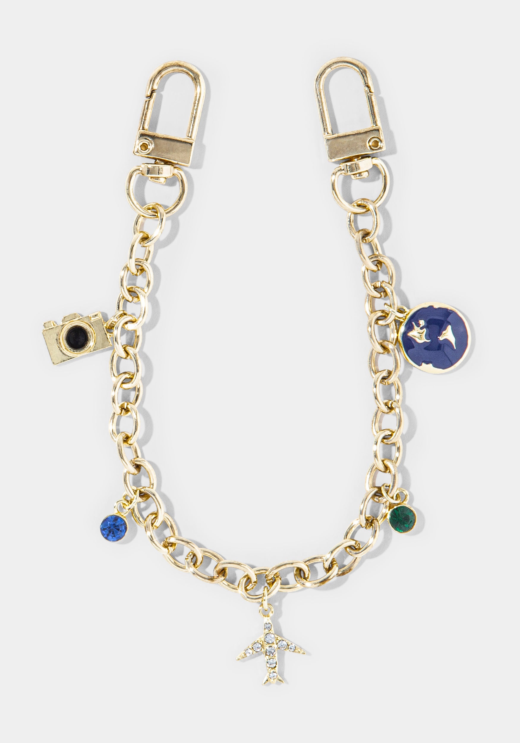 Other View-Watch & 'Travel Theme' Handbag Charm Set-GOLD/PNK