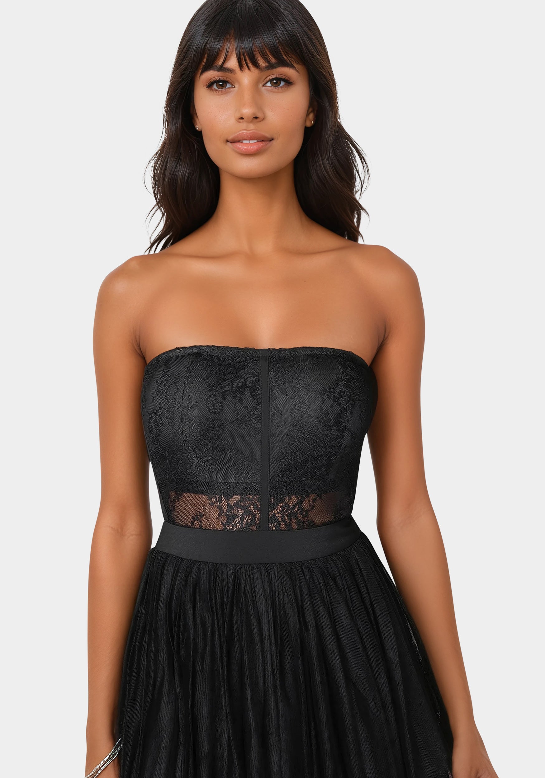 bhldn talia square neck corset tulle midi dress Bebe Women's Tulle Corset Midi Dress