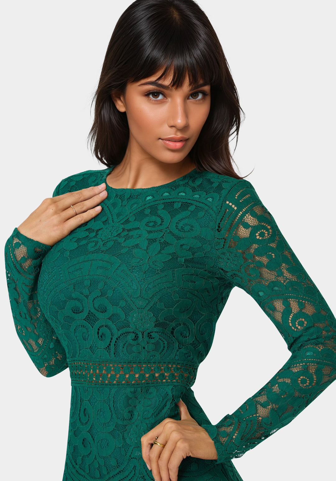 Open Back Lace Mini Dress bebe Open Back Lace Mini Dress bebe