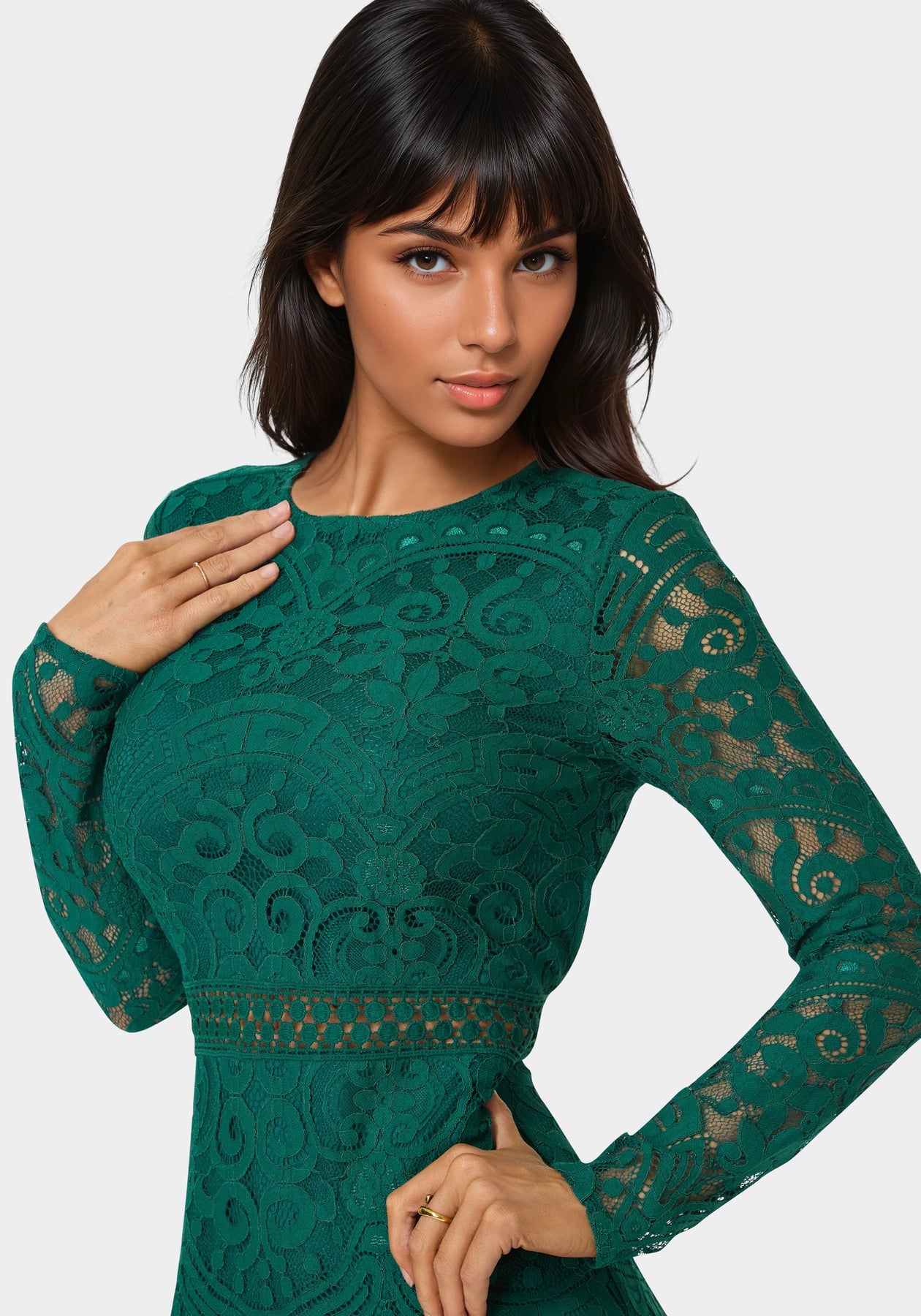 Open Back Lace Mini Dress bebe Open Back Lace Mini Dress bebe
