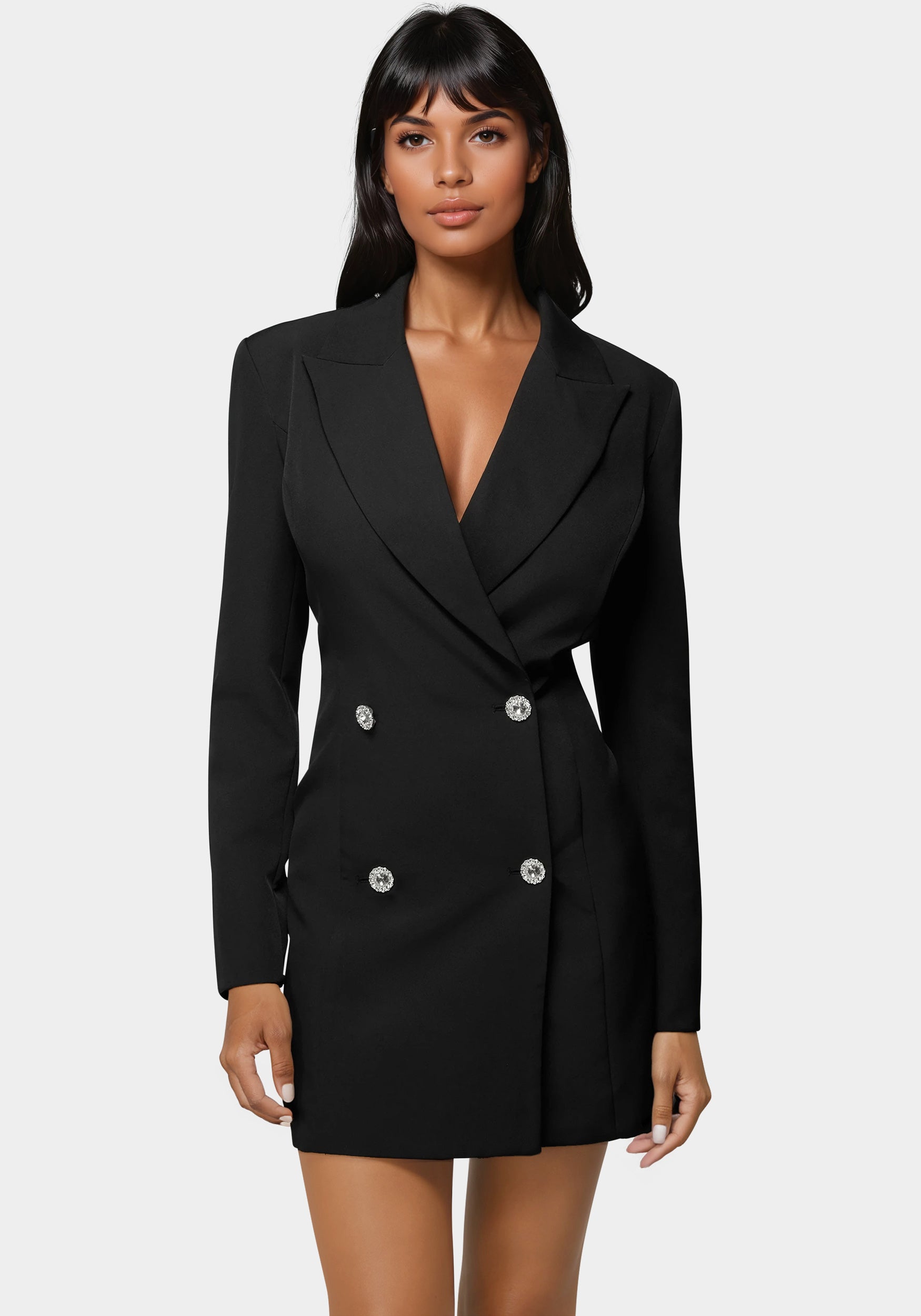 black blazer dress womens Anne Klein 2Pc Jacket & Set, / 6 Womens Tailored Blazer Dress with Reversible Corset Strappy Detail Blazer Dress In