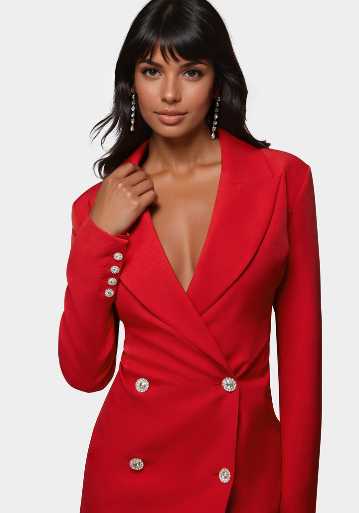 Other View-Bold Blazer Dress-Red