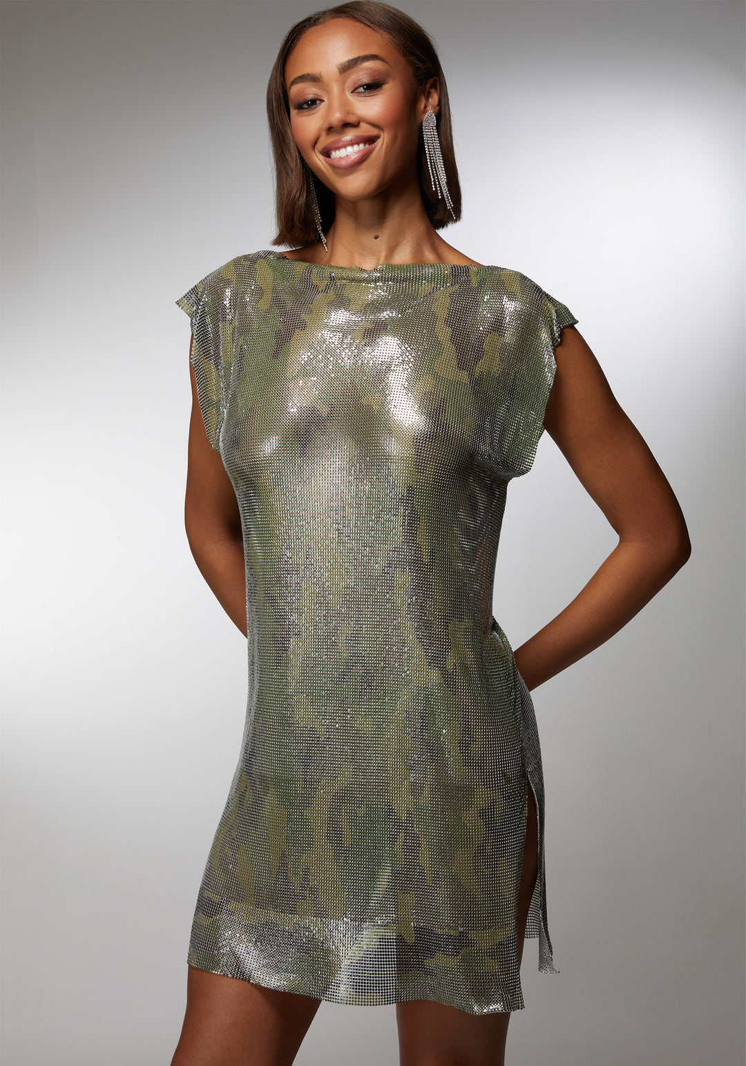 Chainmail Mini Dress bebe Chainmail Mini Dress bebe