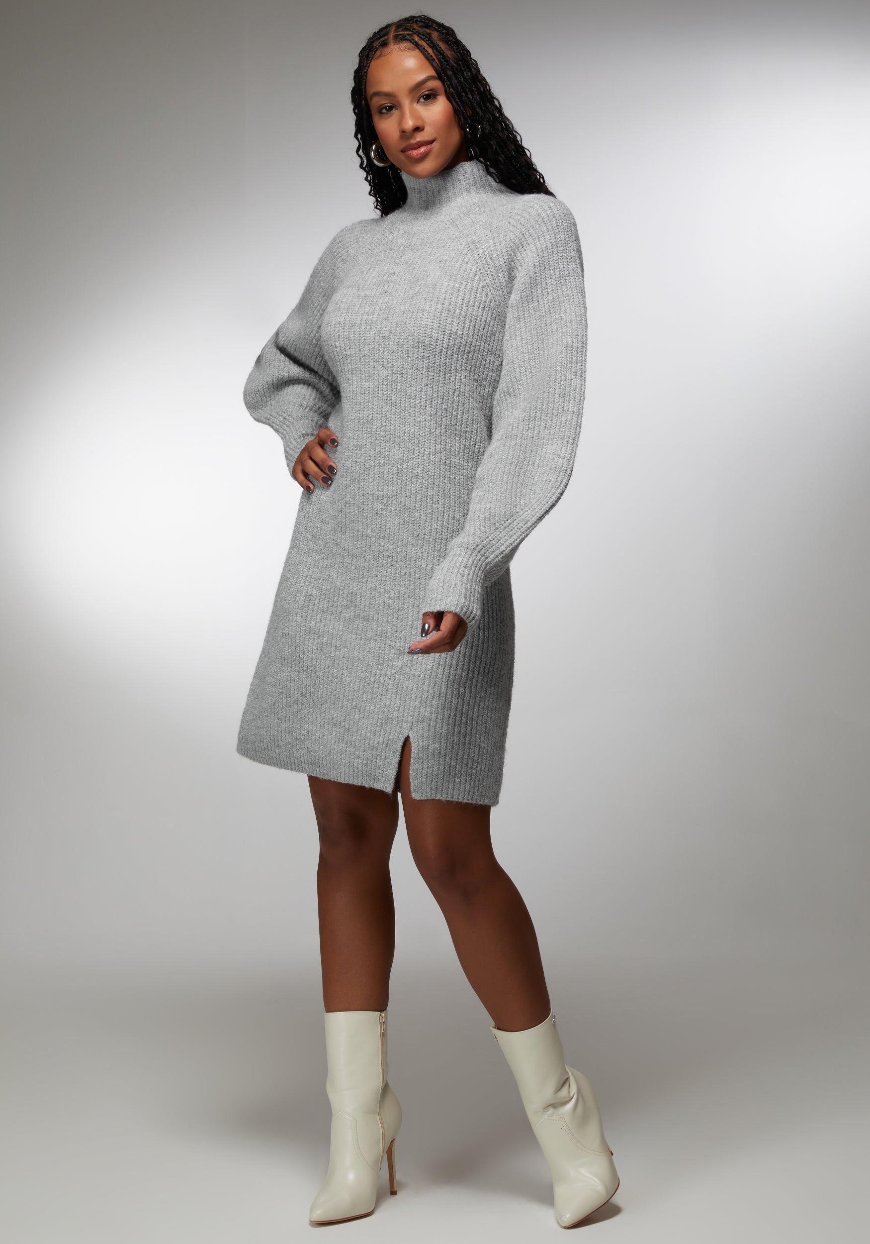 dresses long with sleeves Womens Chunky Ribbed Tie Waist Midi Sweater Dress Sand