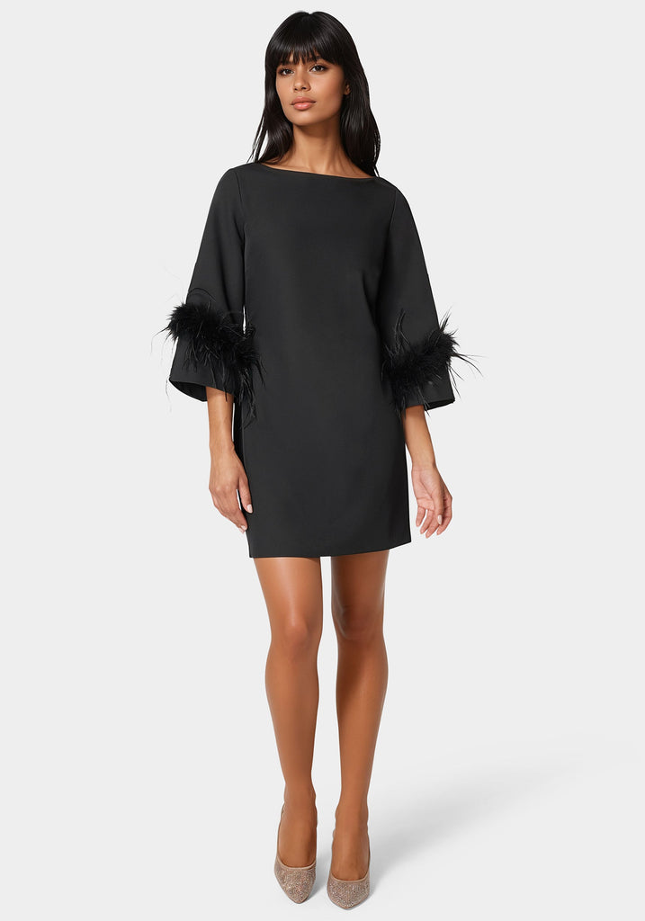 Feather Sleeve Mini Dress – bebe