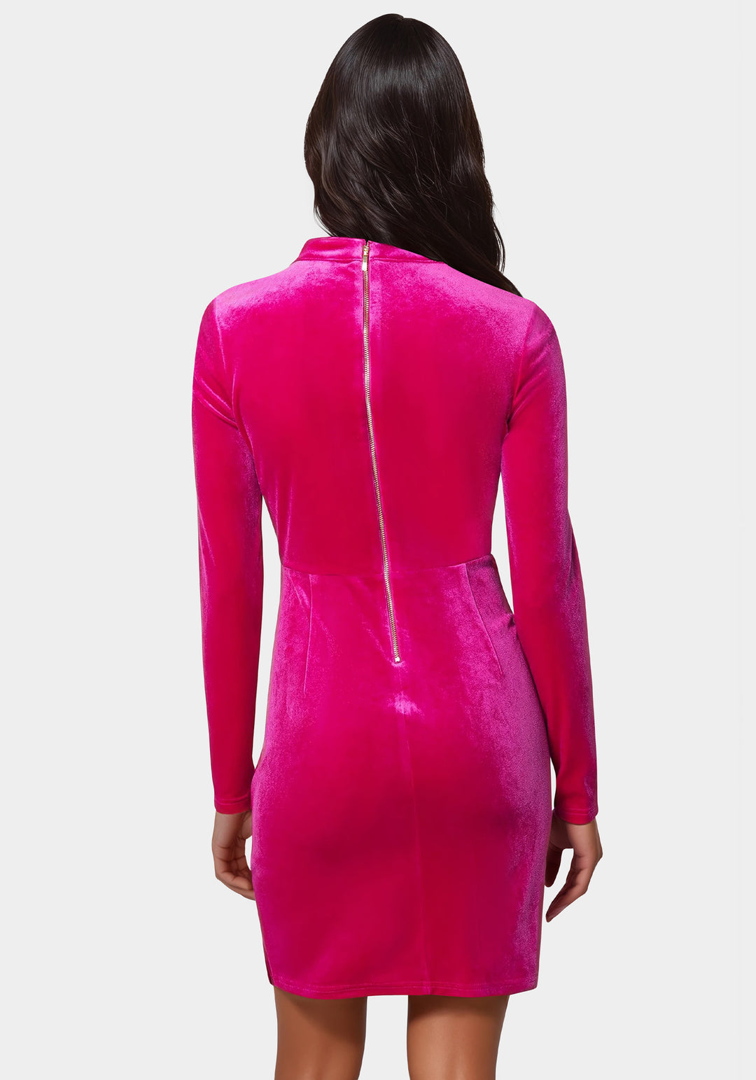 Beaded Sash Velvet Mini Dress