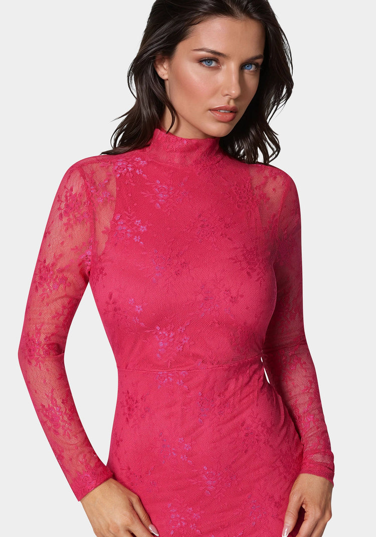 Illusion Lace Maxi Dress | bebe