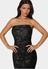3D Floral Strapless Gown