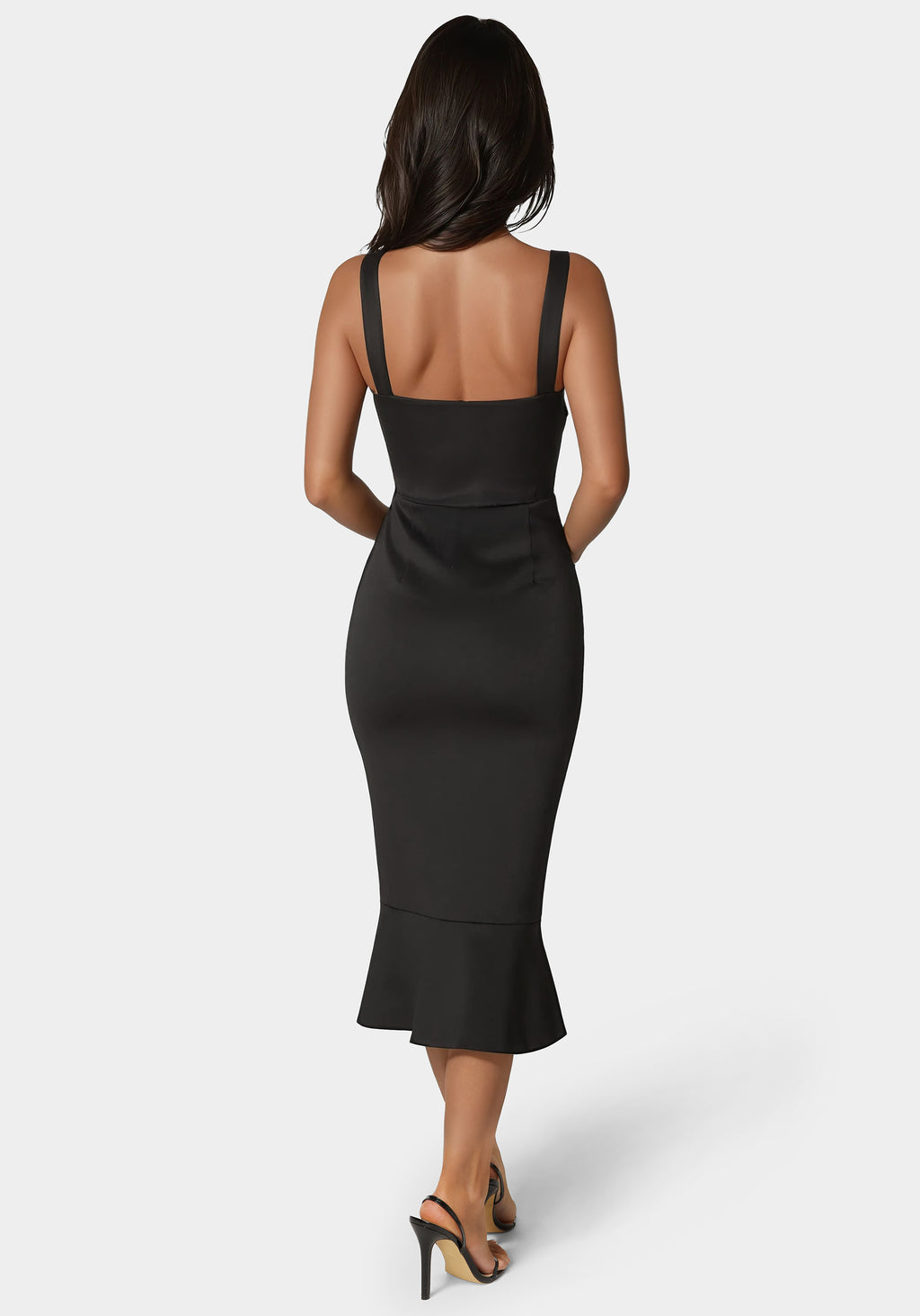 bebe black ruffle dress Lace Maxi With Ruffle Dress Black