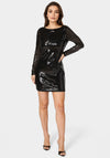 Cowl Back Sequin Mini Dress