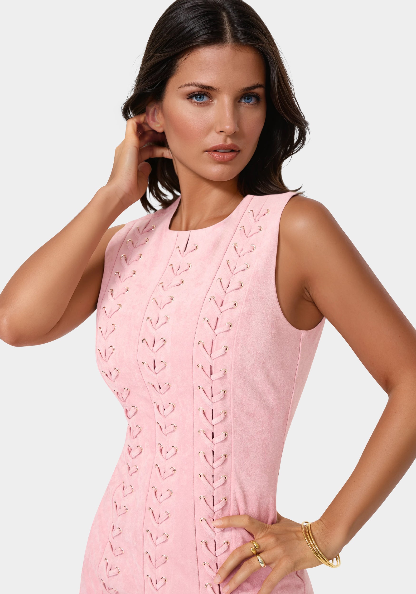 light pink suede dress Pink Off The Shoulder Suede Dress
