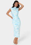 Jersey Mock Neck Maxi Dress