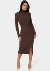 Long Sleeve Mock Neck Sweater Midi Dress