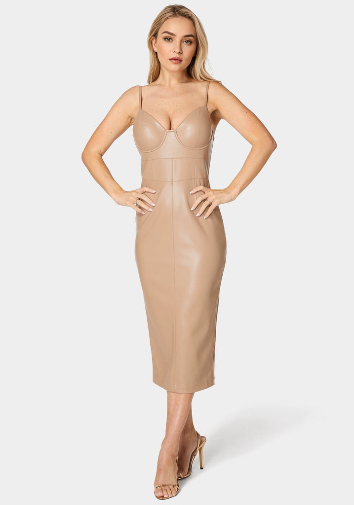 nude leather dress Faux Bustier Midi green floral maxi dress