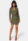 Faux Suede Moto Dress