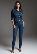 bebe Slim Jean Embellished With Crystals by Swarovski