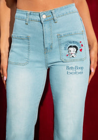 Front View-Patch Pocket Jean-Light Blue