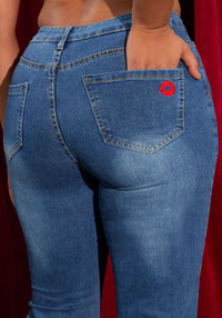 Back View-The Tie Skinny-Medium Blue